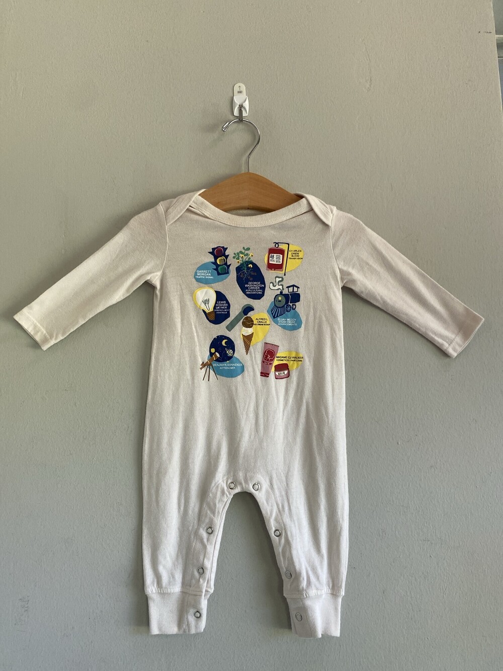 Rare Well Worn Los Angeles Famous Inventors Baby Bodysuit 3-6M